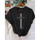 thumbnail image 1 of Chic Paris Letter Print Women's T-Shirt - Casual Crew Neck, Short Sleeve Top, Machine Washable, Ideal for Spring & Summer, 1 of 6