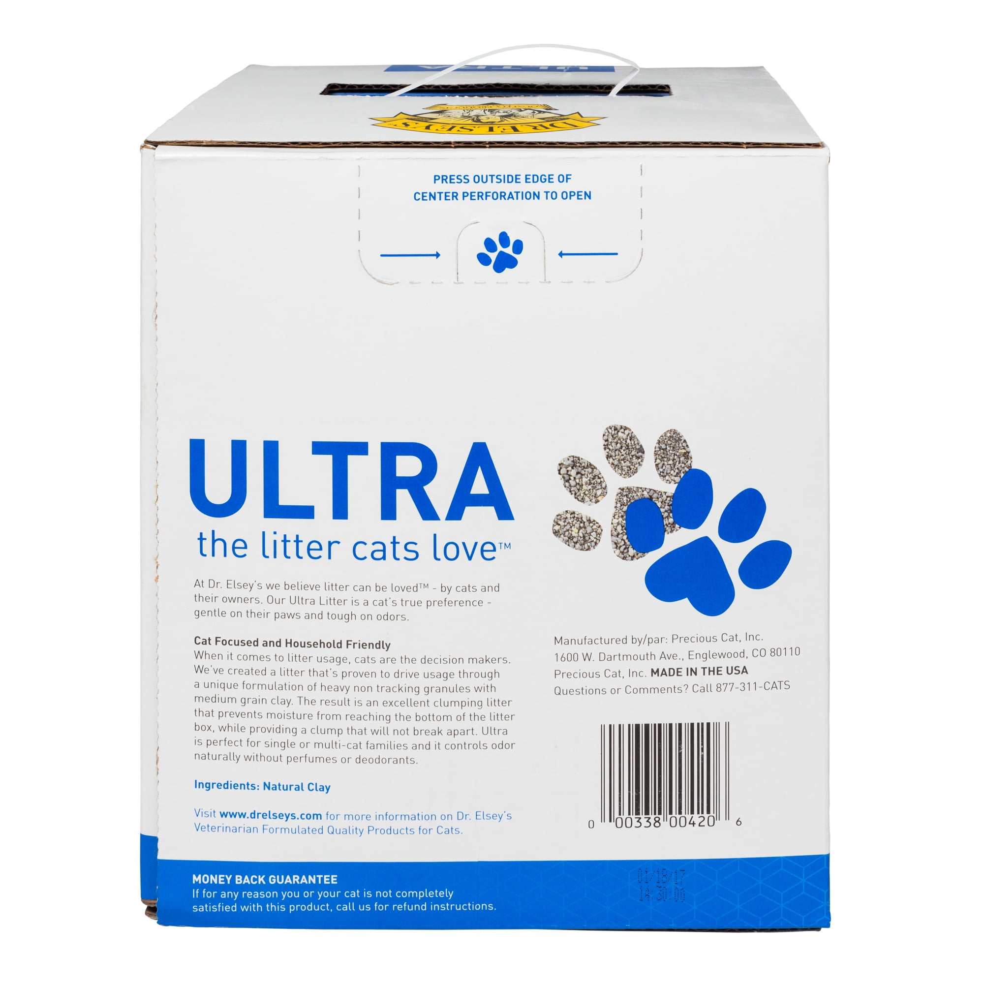 Dr. Elsey's Precious Ultra Unscented Clumping Clay Cat Litter, 20 lb. Box - Walmart.com Walmart.com