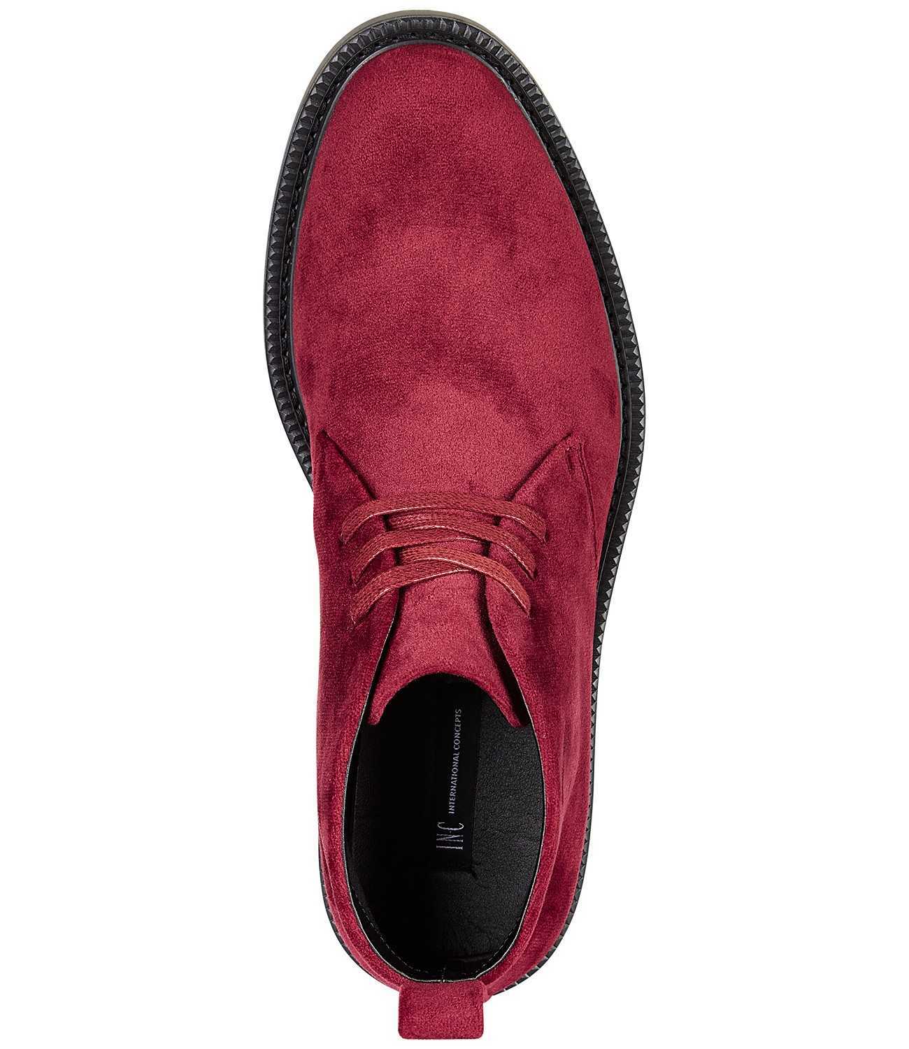 INC INTERNATIONAL CONCEPTS Men\'s Velvet Burgundy Chukka Boots Burgundy Leather Patina Chukka Boots, Handmade Boots, Custom  main image 4