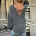 thumbnail image 5 of Women's Waffle Knit Sweater Tops Long Sleeve Loose-Fit Pullover Hoodie Solid Color Casual Blouse Sweatshirt, 5 of 5