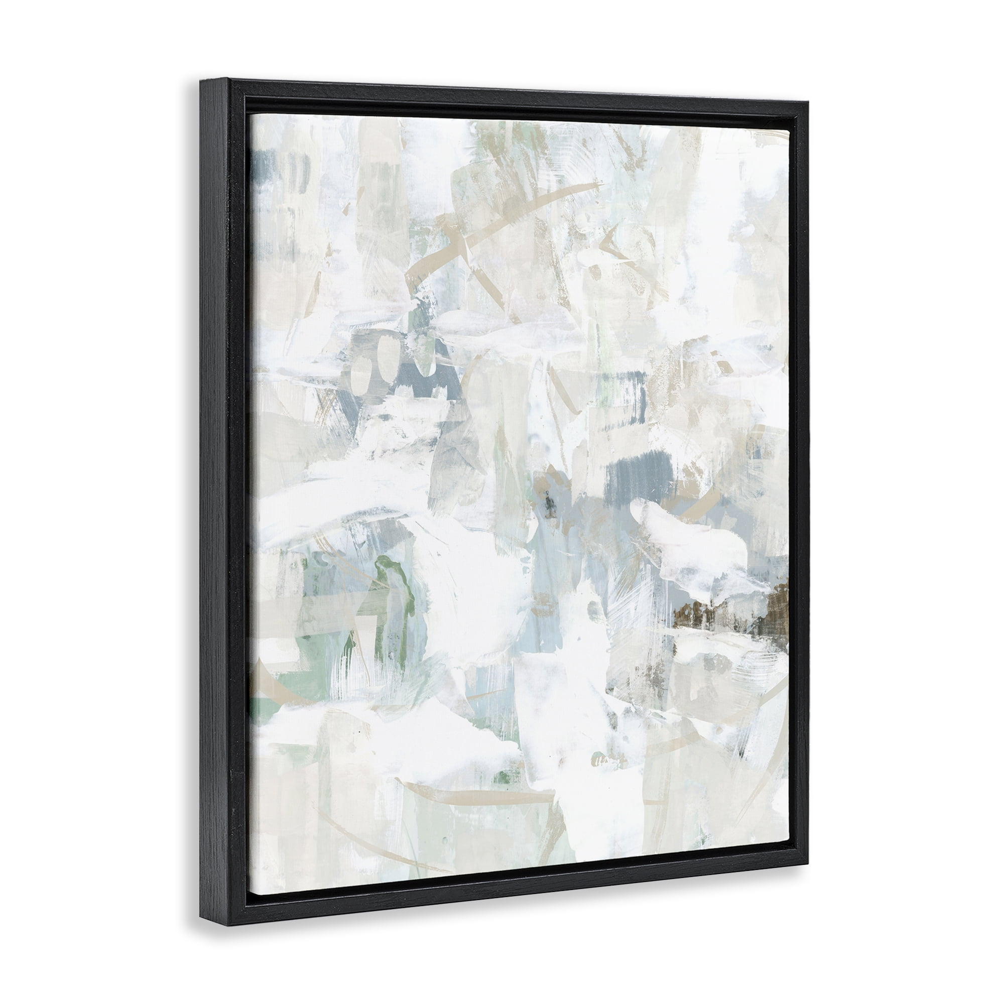 Stupell Industries Subtle Abstracted Pattern Abstract Painting Black Floater Framed Canvas Art Print Wall Art, 17 x 21