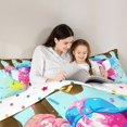 thumbnail image 4 of Castle Fairy Baseball Print Twin Comforter Sets 2pcs, Ice Cream Sundae Pattern Bedding Set, Pink Blue,1 Comforter and 1 Pillowcase, 4 of 6