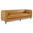 thumbnail image 2 of Modway Devote Channel Tufted Vegan Leather Sofa in Tan, 2 of 8