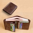 thumbnail image 1 of Ciaoed Men RFID Blocking Secure Wallet Fashion Vintage Purses Genuine Leather Tri-fold Wallet Short Wallet - Coffee, 1 of 5