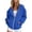 A-Blue, variant on Women's Hoodie Jackets Hooded Zip Up Long Sleeve Ruched Cuff Sweatshirts with Kangaroo Pocket Solid Loose Fit Casual Blouses for Fall Winter B-Black