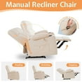 thumbnail image 3 of Papajet Manual Recliner Chair for Adults,Classic Overstuffed Reclining Chair for Living Room with Cup Holders,Side Pockets,Beige, 3 of 10