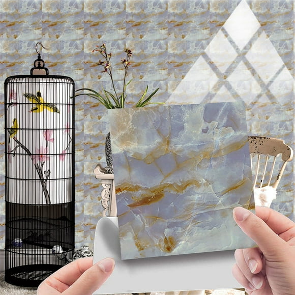 olkpmnmk Peel And Stick Wallpaper Wall Decor 10 Pieces Marbless Tile Stickers Peel And Stick Waterproof Self Adhesive Granites Flooring 3D Wall Tile S,Clearance Items