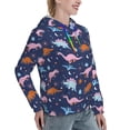 thumbnail image 6 of Lsque Dinosaur Pattern Casual Women's Hoodie,Hooded Sweatshirt with Kangaroo Pocket,Pullover Hoodie with Eye-catching Drawstrings-XX-Large, 6 of 7