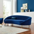 thumbnail image 2 of Tufted Sofa, Velvet, Blue Navy, Modern Contemporary Urban Design, Living Lounge Room Hotel Lobby Hospitality, 2 of 8
