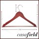 thumbnail image 5 of Perchas de madera para trajes Casafield 10, madera de cerezo y loto con gancho, 5 of 7