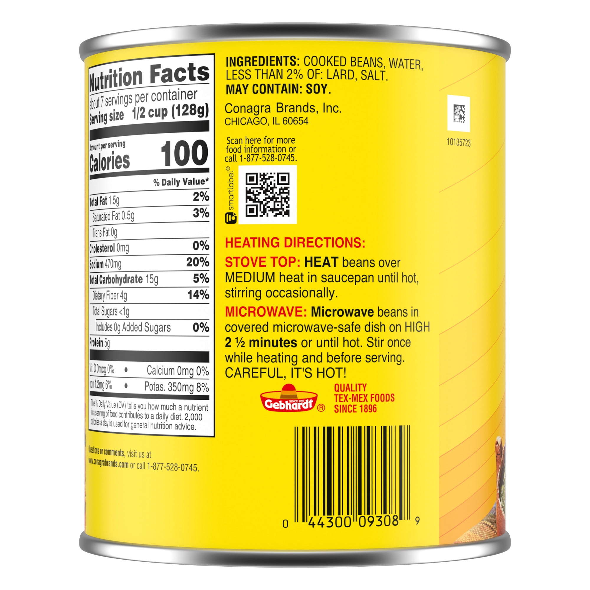 (12 pack) Gebhardt Mexican Style Refried Beans, 30 oz.
