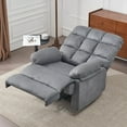 thumbnail image 4 of Sfxingyou Recliner Chair for Adults, Arm Storage, Upholstered Soft Breathing Leather Living Room Reclining Sofa Chair(Leather Black), 4 of 10