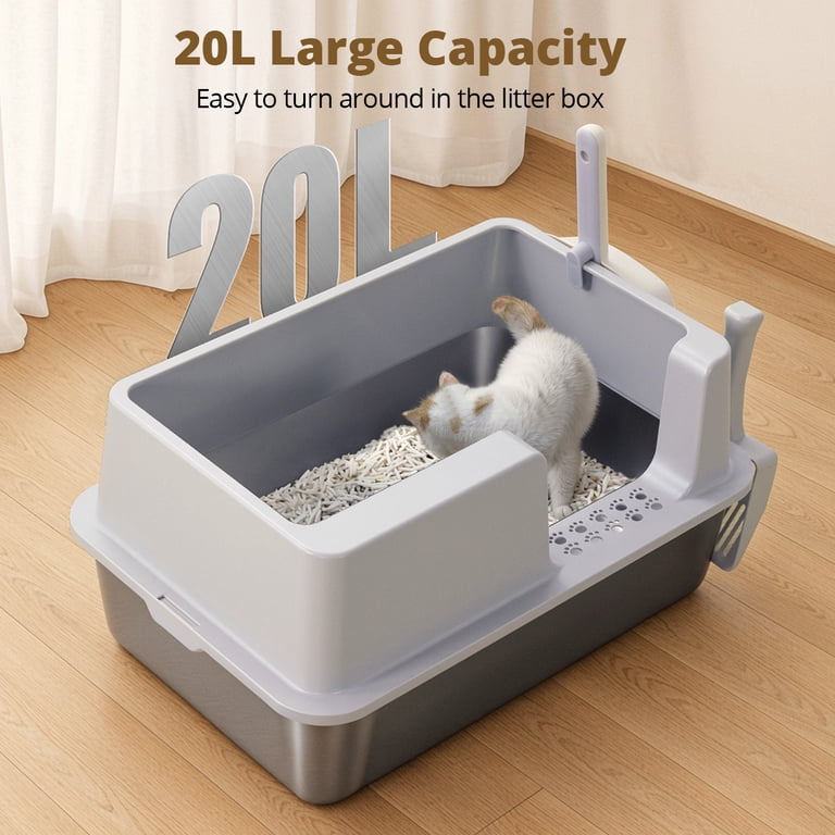 Domipet Extra Large Stainless Steel Cat Litter Box, 12" High photo 5