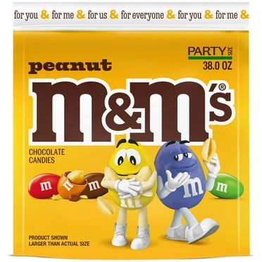 M&M's Peanut Chocolate Graduation Candy, Party Size - 38 oz Resealable Bulk Bag