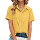 thumbnail image 4 of Camisas de Manga Larga para las Mujeres Suelto Ajuste Solapa Botón de Manga Corta Imitación Túnica de Lino, Camisas de Manga Larga para las Mujeres Bajo Scrubs Blusa Casual, 4 of 7