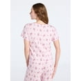 thumbnail image 4 of Joyspun Women’s Pointelle Knit Sleepwear Henley Tee with Short Sleeves, Sizes XS-3X, 4 of 6
