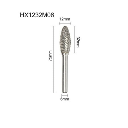 

1PC 6mm Tungsten Carbide Burrs Rotary Drill Die Grinder Carving Bit Double Cut