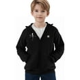 thumbnail image 4 of ATOGUTA Heated Hoodie for Kids Boys Lightweight Electric Heating Hooded Sweatshirt Winter Outdoor Warm Jacket with No Battery Size 4T-13 Black, 4 of 6