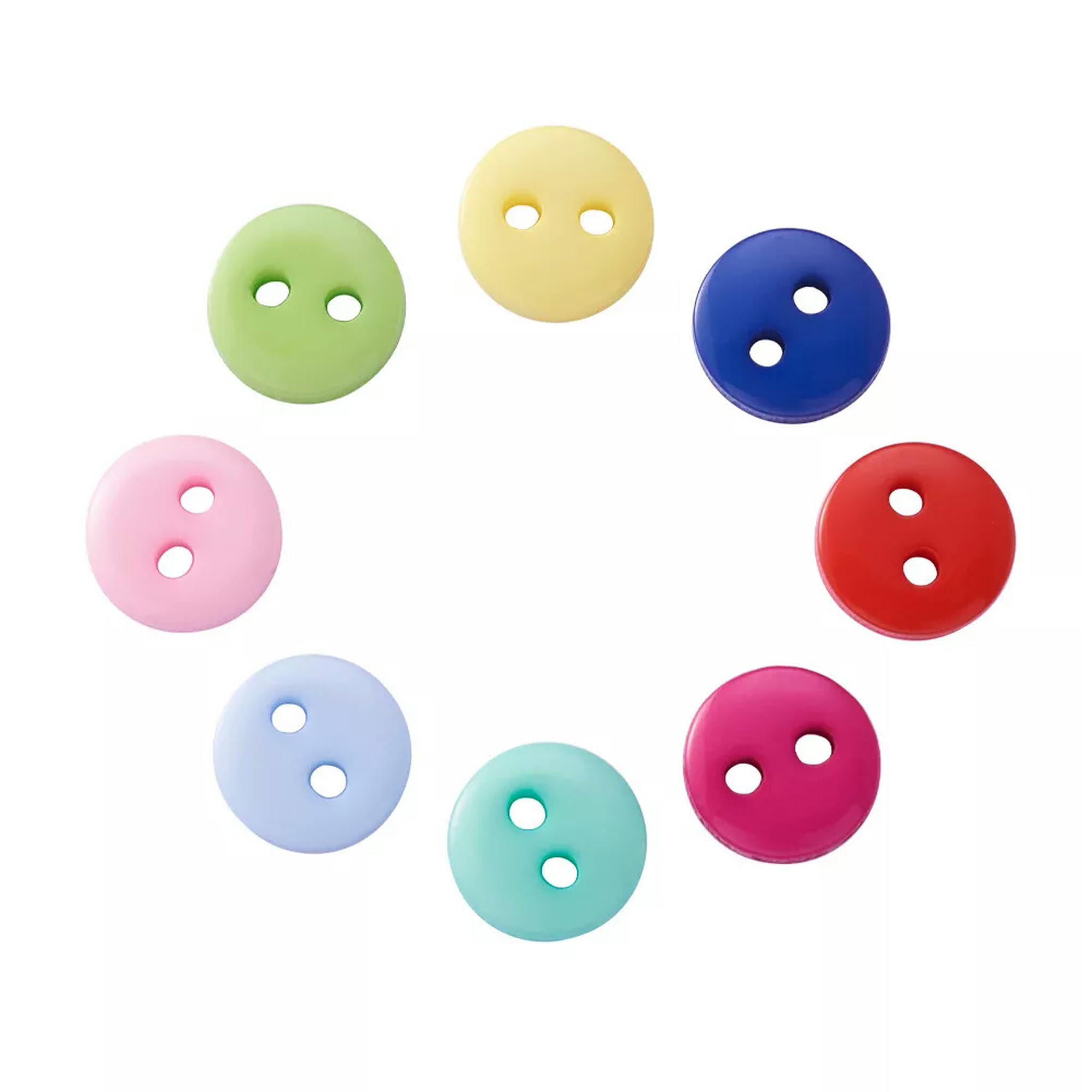U8MO 2000pcs Flat Round 2-Hole Buttons Resin Button For DIY Sewing Craft 9mm Hole:1mm