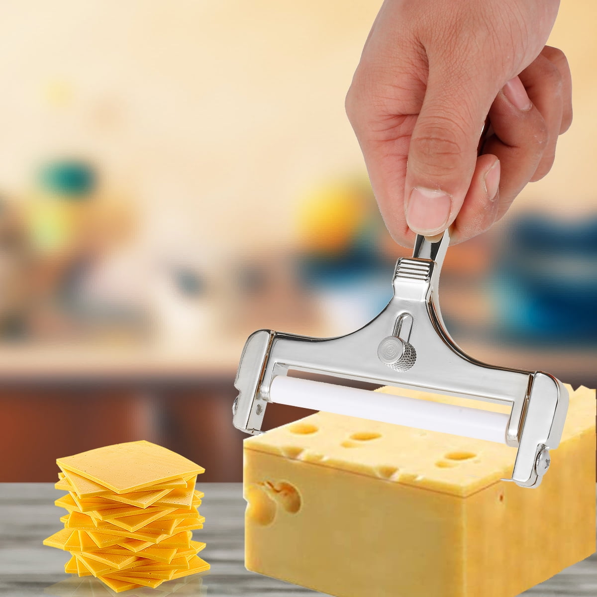 EHZ Stainless Steel Wire Cheese Slicer Hand Held Cheese Cutter for Cheddar  Cheese Block, Adjustable Slicer Cheese Curler - AliExpress