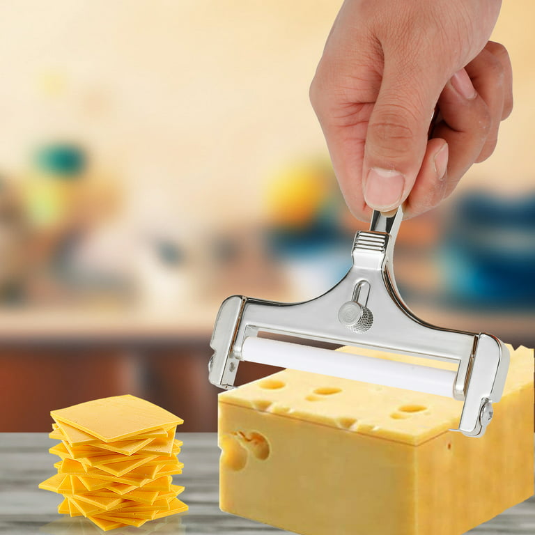 Evjurcn Stainless Steel Wire Cheese Slicer Adjustable Thickness Cheese Cutter for Mozzarella Cheese Cheddar Cheese Gouda Cheese for Home Kitchen