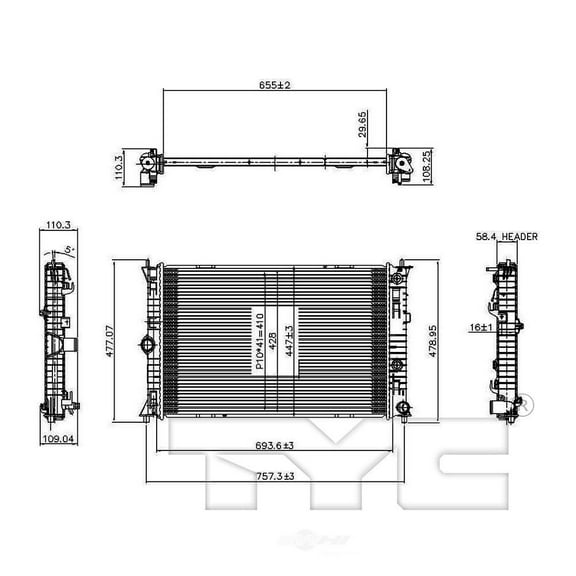 TYC 13088 Radiator (13088) Replacement for 09-10 MAZDA 6 Fits 1997 Infiniti QX4