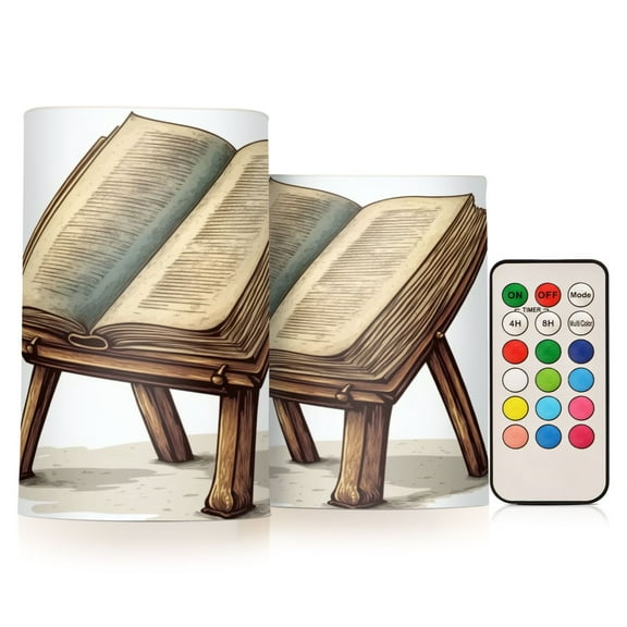 2 PCS Flameless Candles with Remote Timer LED Battery Operated Flickering Candle Light for Wedding Table Home Decoration Gifts An Easel