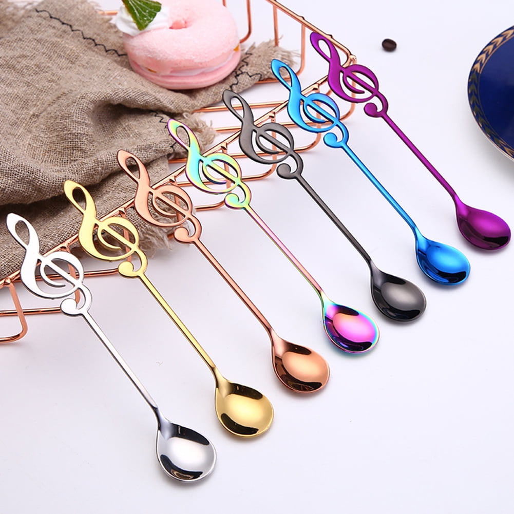 1PCS Stainless Steel Music Note Shape Coffee Spoons Tea Stirring Spoon Stylish 