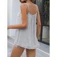 thumbnail image 4 of Charmo Womens Flowy Pleated Camisole Built in Bra Adjustable Straps Loose Tank Tops S-3XL, 4 of 5