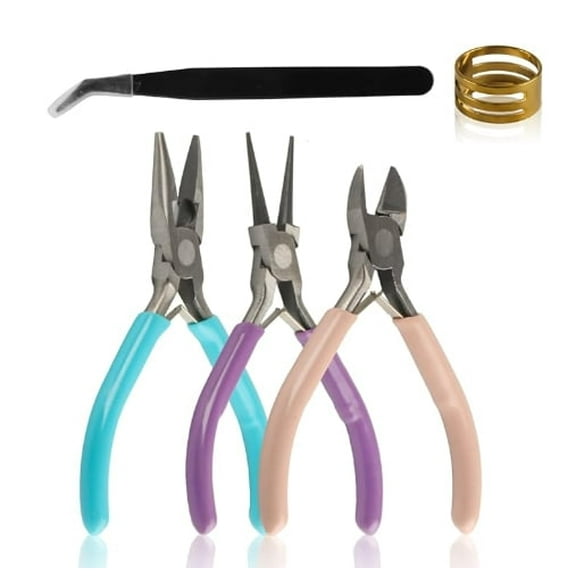 Naisfei 5 Pcs jewelry pliers tool set，Making & Repair Tools for Crafters/Artists
