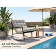 thumbnail image 4 of CHINNLUU Papasan Rocking Chair with Cushion, Patio Lounge Chair, Metal Frame Rocker, 350lbs Capacity, Indoor Outdoor Lounge for Garden, Porch, Living Room, Balcony, - Light Gray, 4 of 13
