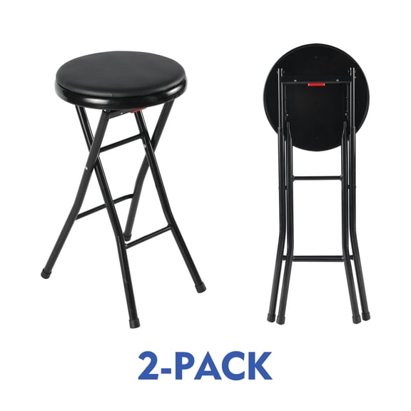 Mainstays Metal  Easy Folding Stool, Black ( Set of 2)