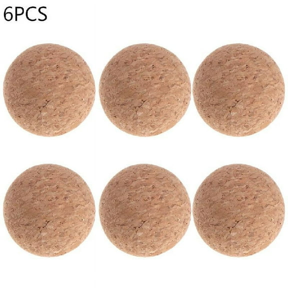 6 Pcs Wood Foosball Table Soccer Ball 6pcs 36mm Table Cork Fussball Football