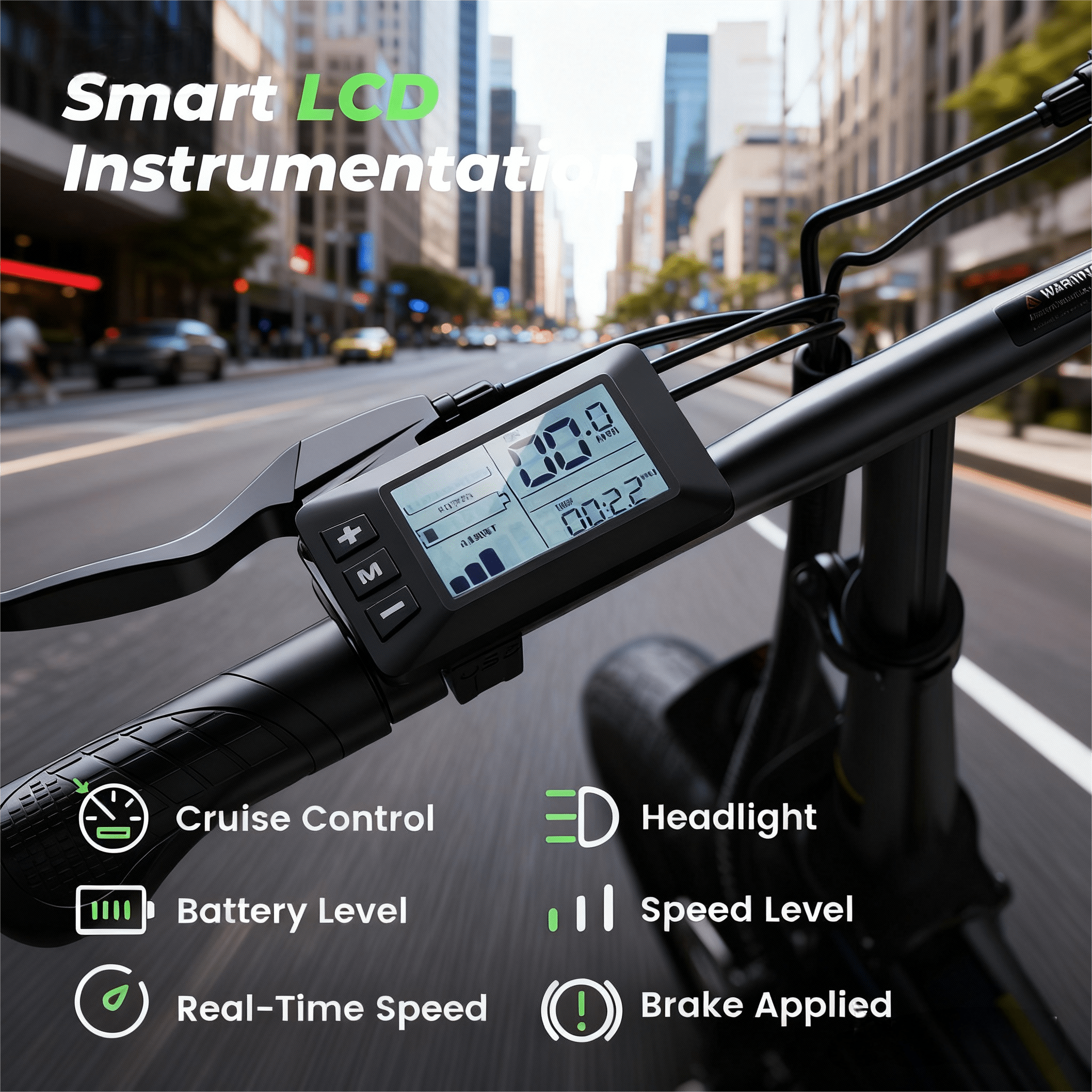 500W Electric Bike,20 mph Folding Electric Bicycle for Adults Teens,Commuter E-Bike with LCD,Battery,Dual Disc Brakes