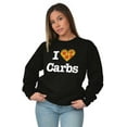 thumbnail image 5 of Love Heart Carbs Pizza Food Cute Women Crewneck Sweatshirt Brisco Brands M, 5 of 6