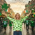 thumbnail image 4 of DxhmoneyHX St Patricks Day Shirt Women Shamrock Clover Graphic Casual T-Shirt 3/4 Sleeve Crew Neck Summer Tunic Tops Loose Fit Shirts Holiday Outfits, 4 of 6