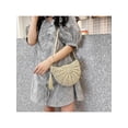 thumbnail image 4 of Topumt Half Moon Straw Women Summer Rattan Handmade Woven Beach Bohemia Cross Body Bag, 4 of 5