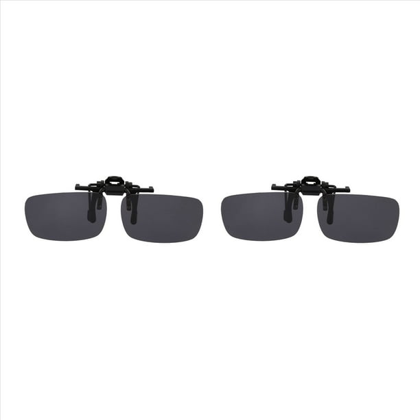 2X Lentede Gafas de Sol con Clip del Tilon Lente Gris Rectangular Sin Polarizada