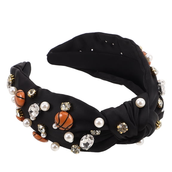BESTYASH Black Basketball Headband for Women, Stylish and Comfortable Party Headwear, 1 Piece