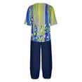 thumbnail image 5 of Nrmvnmi Women's Summer 2 Piece Outfits Casual Floral Prints Short Sleeve Pajama Tops Wide Leg Pants Lounge Sets Tracksuits Mothers Day Gifts, 5 of 5