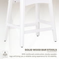 thumbnail image 2 of Summit Living 24 inch Counter Height Wood Bar Stools Set of 2 for Kitchen Saddle Backless Faux Leather Stools Chairs, White, 2 of 9