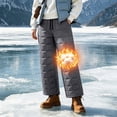 thumbnail image 2 of Women's Warm Insulated Quilted Winter Pants Fleece Lined Water Resistant Snow Pants Elastic High Waist with Pockets Outdoor Hiking Ski Bottoms Gray, 2 of 8