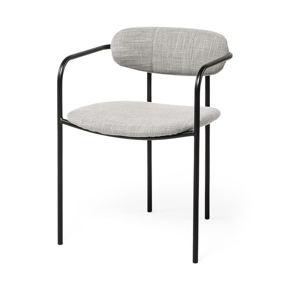Mercana Parker Gray Fabric Seat W/Black Metal Dining Chair