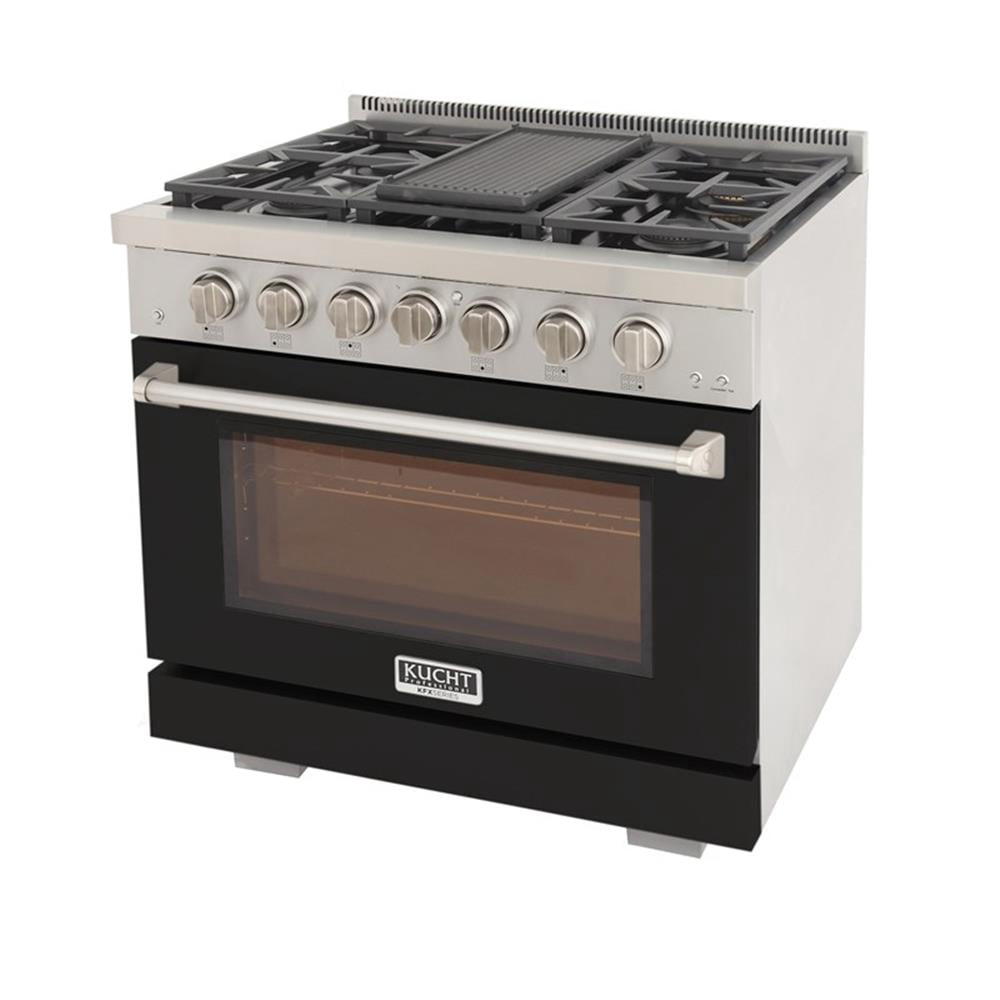 Pemberly Row 36" Natural Gas Range in Black with True Simmer Burners