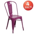 thumbnail image 4 of Commercial Grade 4 Pack Purple Metal Indoor-Outdoor Stackable Chair, 4 of 9