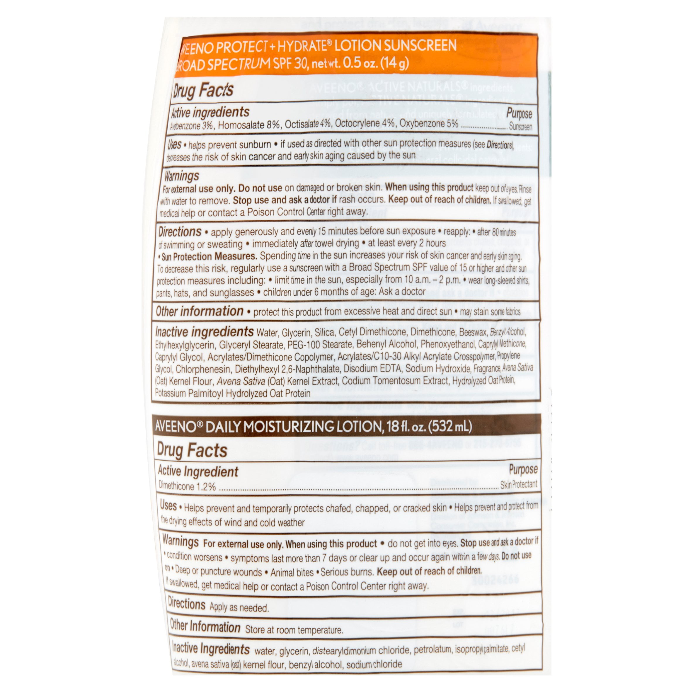 Aveeno Daily Moisturizing Lotion, Protect + Hydrate Lotion Sunscreen Broad Spectrum SPF 30