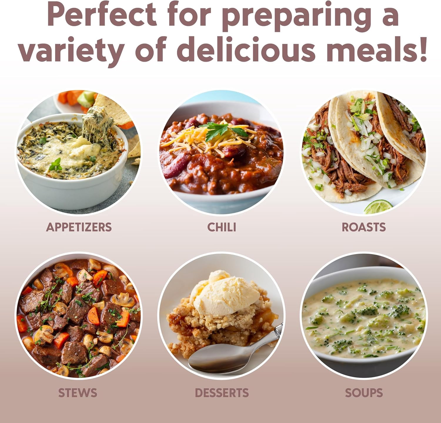 COOK WITH COLOR Slow Cooker, Crock Pot, 2-Quart Removable Stoneware Mini Crock Pot, Dusty Rose