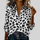 thumbnail image 1 of TaTaai Ladies Stylish Printed Blouse Long Sleeve Round Neck Casual Polyester Top Lightweight Soft Asian Size Runs Small Gift, 1 of 5