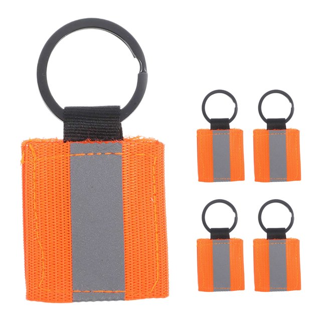 5 piezas Etiquetas de llaves reflectantes de doble cara etiquetas de alta visibilidad Etiquetas de llaves Etiquetas reflectantes Mochila colgante Decoración colgante