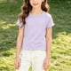 thumbnail image 5 of Paquete de 2 Playeras para Niñas, Blusas de Manga Corta con Volantes, Playeras Sueltas Casuales de Color Sólido con Cuello Redondo Blancas 7 Años, 5 of 8
